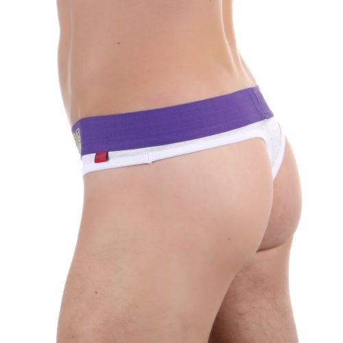 Мужские трусы тонги (разноцветные, светло-серые, желтые) набор 3 в1 Boefje BF52174