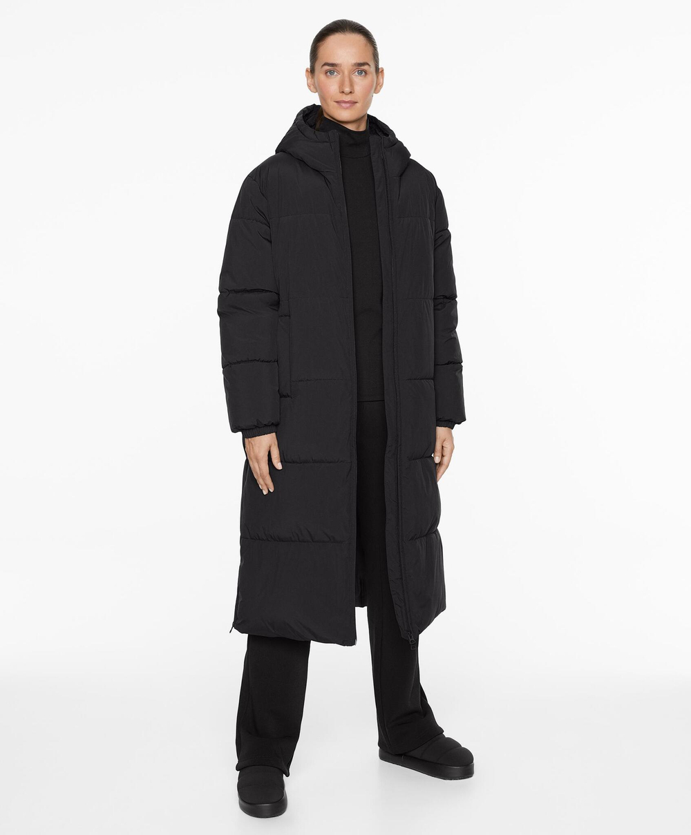 Oysho Водоотталкивающая утепленная куртка Primaloft®, черный