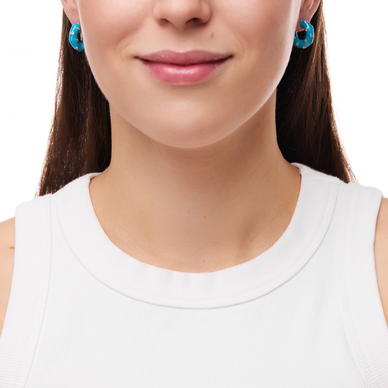 Серьги Изящные Пончики – Синие