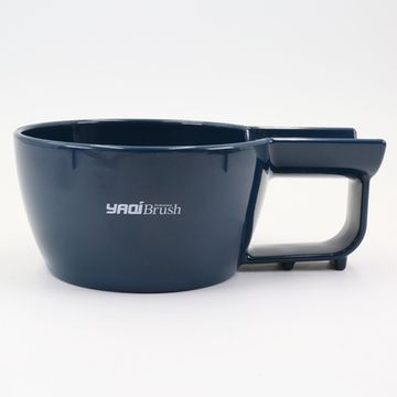 Пластиковая чаша для бритья с держателем для помазка Yaqi тёмно-синего цвета