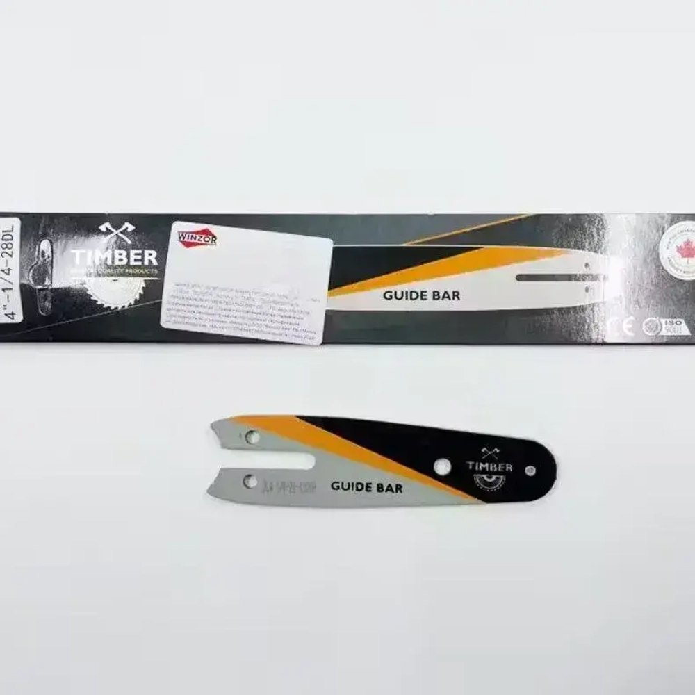 Шина 4" дюйма (10см) для цепной пилы / шина пильная для аккумуляторной мини пилы под цепь 28 звеньев