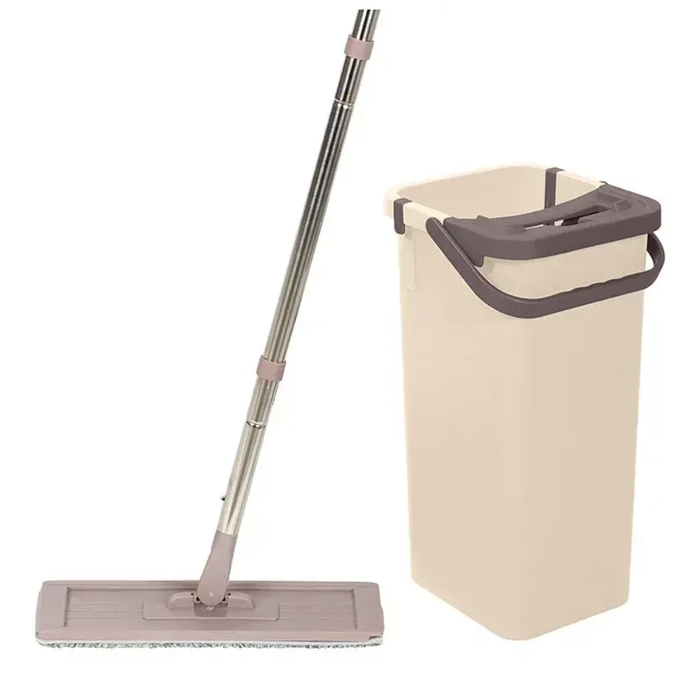 Набор для уборки пола MIRACLE с насадкой из микрофибры и ведром с механизмом отжима