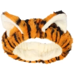 Повязка на голову косметическая «ДАЙМОНД РУШ», тигрица, цвет серый и коричневый, 20*5.5см (ZIP пакет)