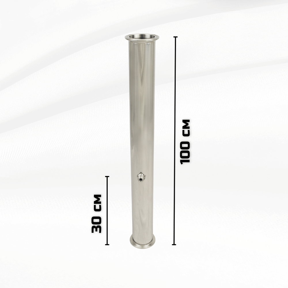 Царга под кламп 2 дюйма от 50 до 150 см с ниппелем и опорой