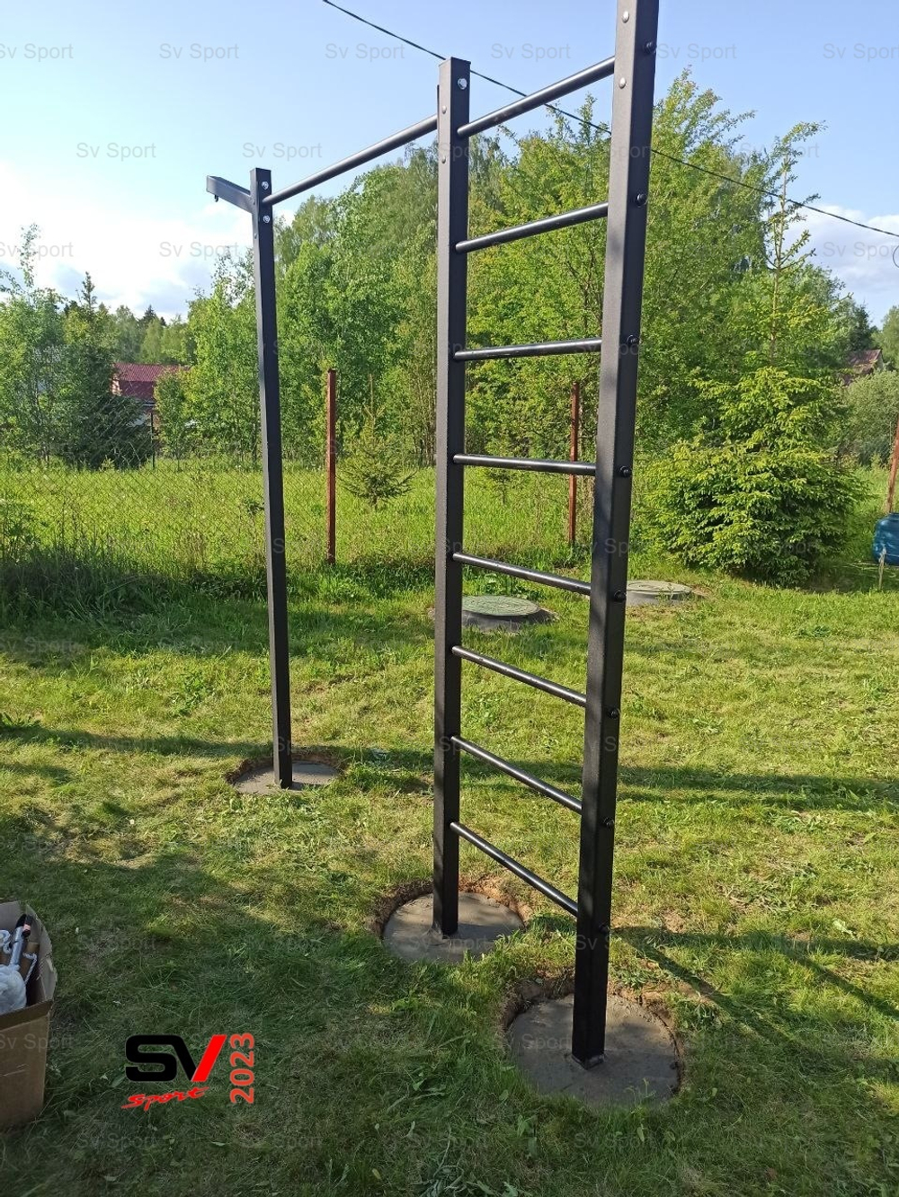 Монтаж уличной шведской стенки Sv Sport (3 вертикальных столба)