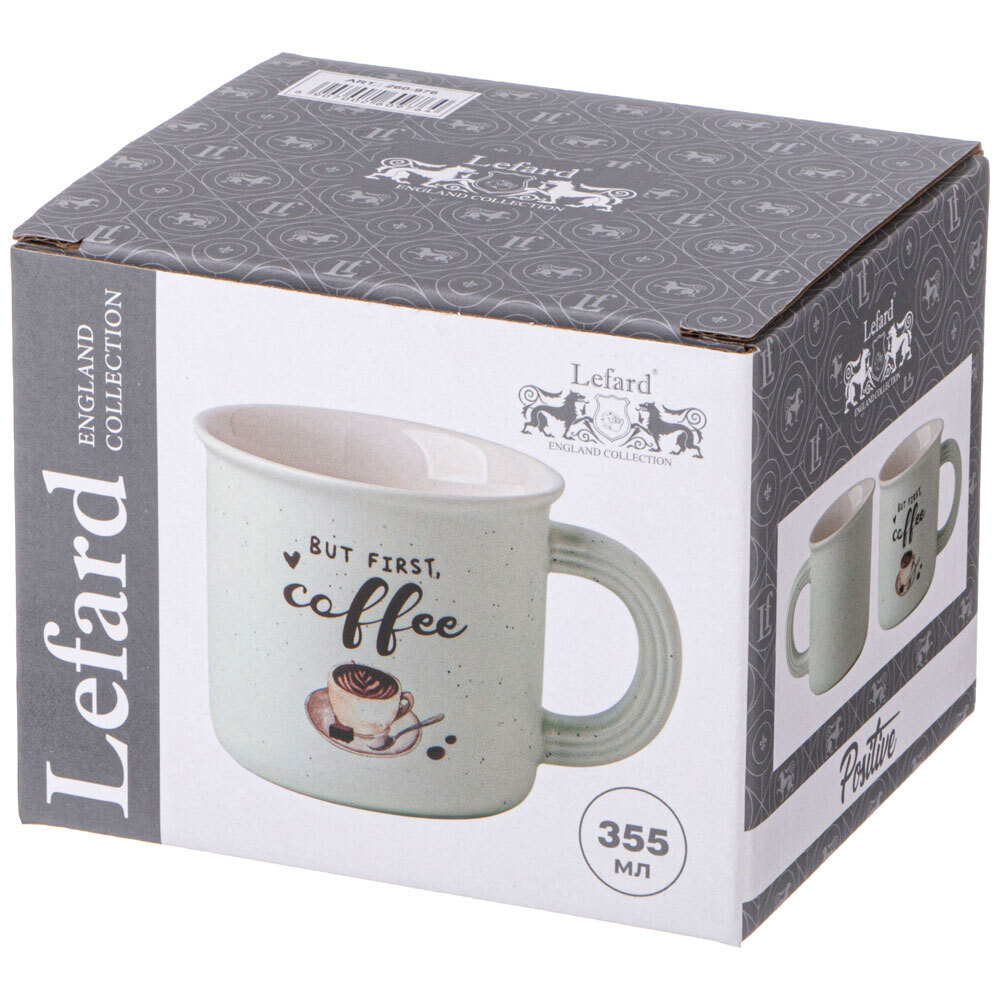 Кружка 355мл But first coffee, белая