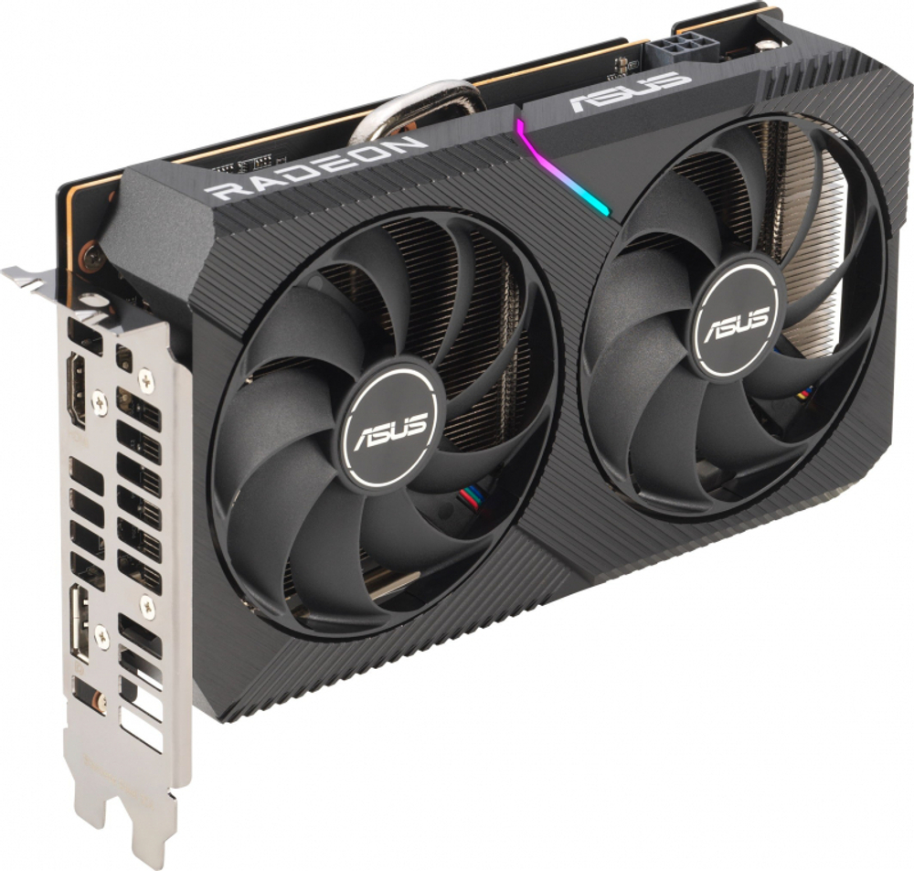 Видеоарта RX6500XT 4Gb ASUS DUAL-RX6500XT-O4G HDMI DP 4G D6; 90YV0HA1-M0NA00