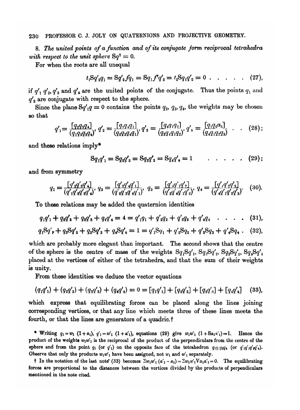 Quaternions and Projective Geometry | Charles Jasper Joly