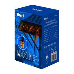 USL-S-121-PT2500 LANTERNS Садовая гирлянда на солнечной батарее Фонарики. 60 светодиодов. Эффект пламени. 1xАА Ni-Mh аккумулятор в-к. IP44. TM Uniel