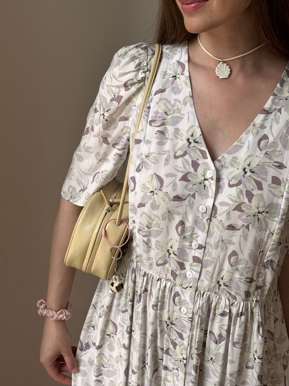 Платье Шарлотта для беременных и кормящих, Айвори с акварельными цветами