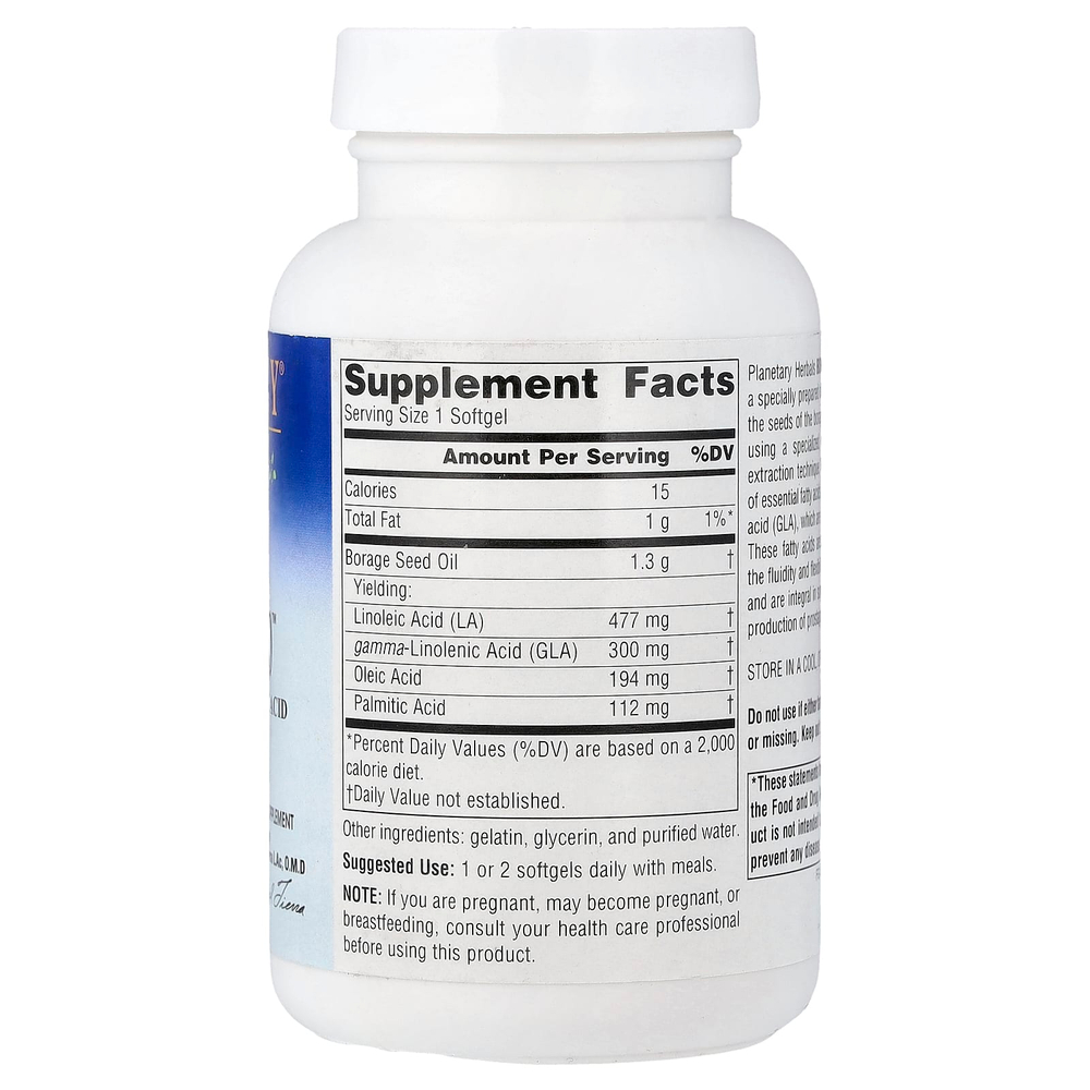 Planetary Herbals, Borage Super GLA 300™, 1300 мг, 60 капсул