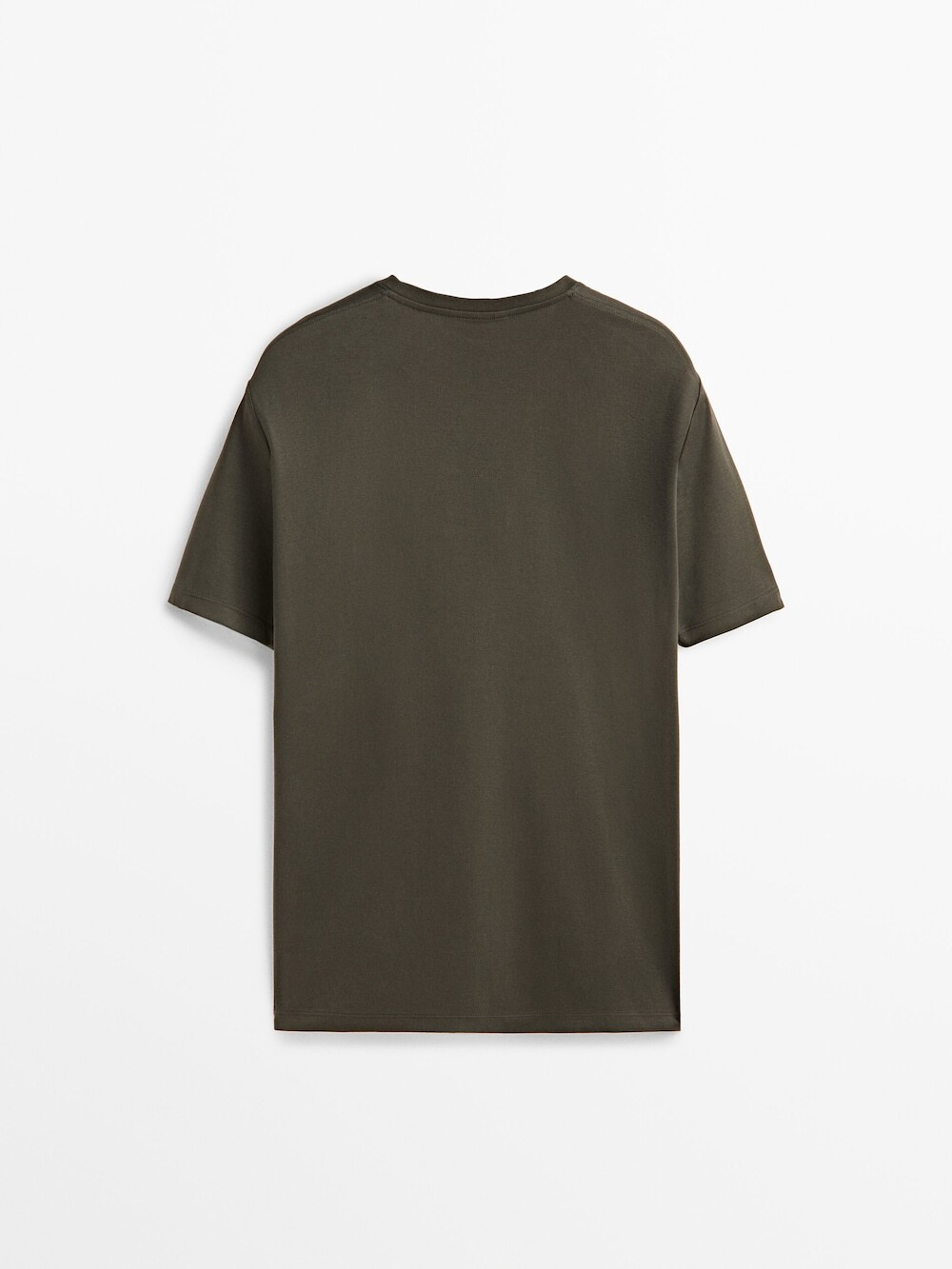 MASSIMO DUTTI Футболка из рельефного хлопка, хаки