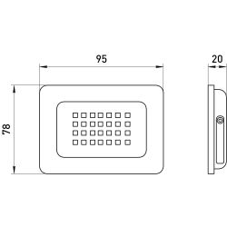 Прожектор светодиодный уличный ЭРА LPR-023-0-65K-020 20Вт 1600лм 6500K КСС Д 120° 2 года IP65 черный