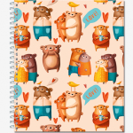 Тетрадь общая 60 листов на металлическом гребне "Fanny Pattern"