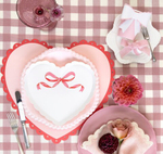 Тарелки "Сердечки с бантиками" 8 шт. (24 х 21,5 см)