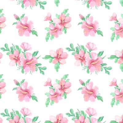 Гибискус, розовые цветы. Тропические цветы и листья