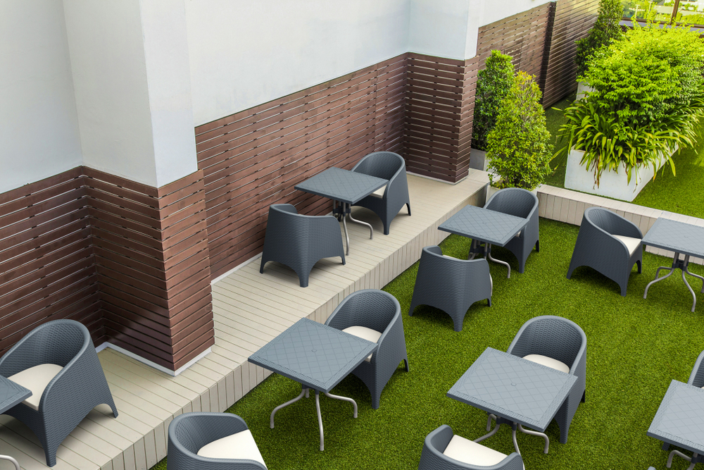 Кресло пластиковое плетеное Siesta Contract Aruba, темно-серый