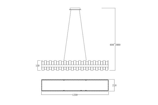 162FL-60082 Люстра подвесная прямоуг. 120см