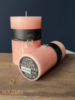 Свеча декоративная "Розовая пудра" 7х7х15 см (72 часа горения)