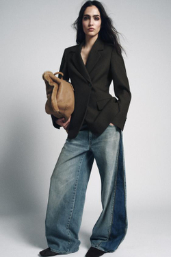 ZARA ДЖИНСЫ СО СРЕДНЕЙ ПОСАДКОЙ И ЗАСТЕЖКАМИ-МОЛНИЯМИ — ZW COLLECTION LIMITED EDITION, СИНИЙ