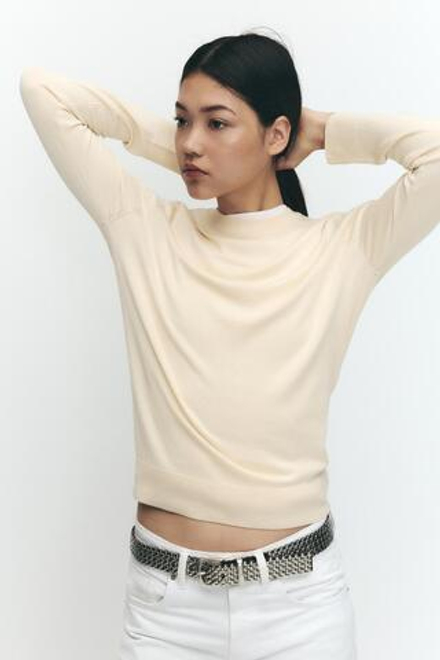 ZARA БАЗОВЫЙ ТОП, ЭКРЮ
