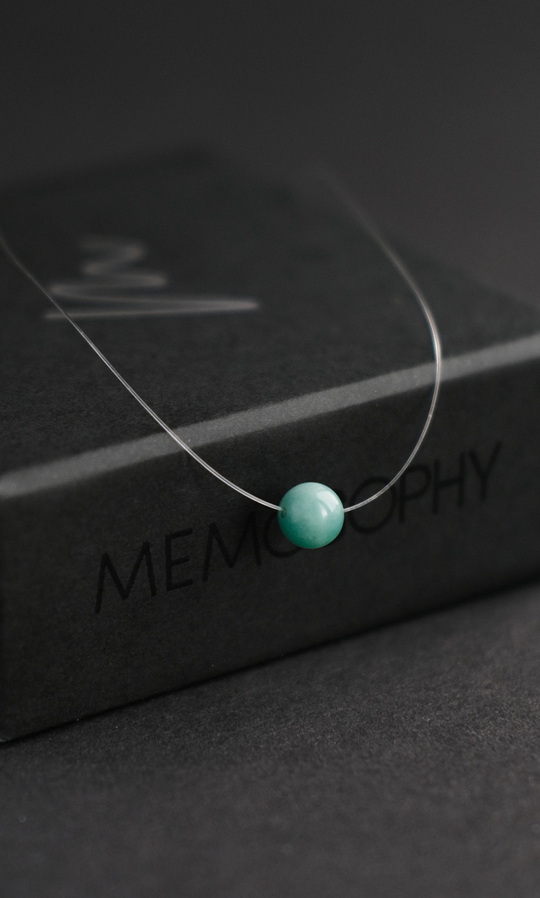 Колье "Memo about Summer" с амазонитом 8 мм, 33 см