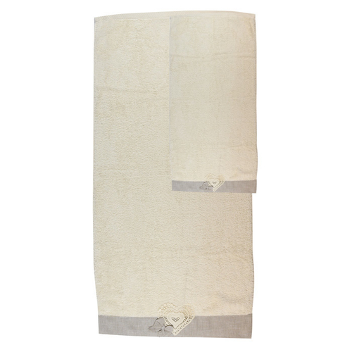 Набор из 2-х полотенец "Паулония" кремовый 38х58см/55x104см