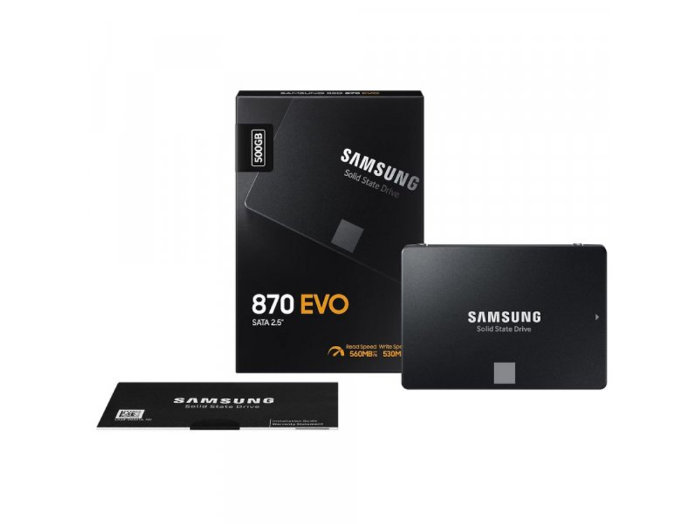 SSD накопитель Samsung 870 EVO 500ГБ, 2.5" SATA, SATA III, [MZ-77E500B/EU]