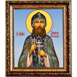 Дионисий Петушков, преподобномученик схимонах. Икона на холсте.