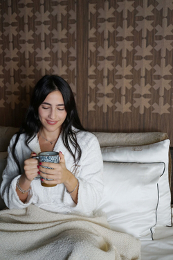 Наволочка 50х80 Silkow Venezia белая с коричневым кантом