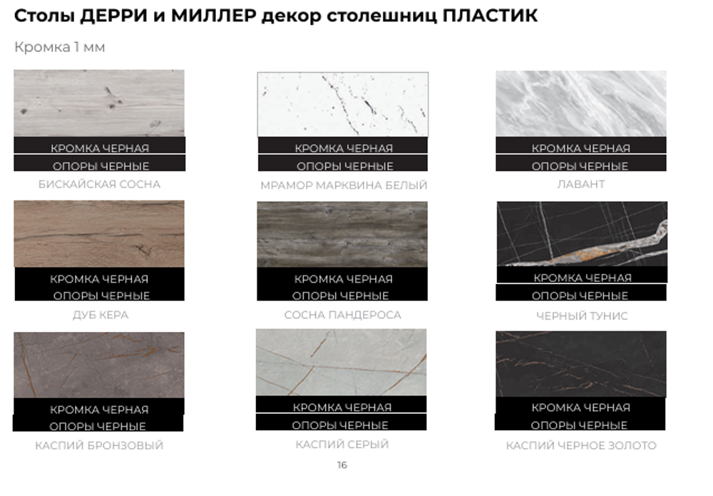 Стол Миллер пластик бабочка раздвижной чёрный (комплект ног №7)