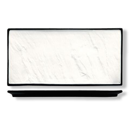 Блюдо прямоугольное 36*25,5 см Relief белое с черным бортом фарфор P.L. Proff Cuisine [1]