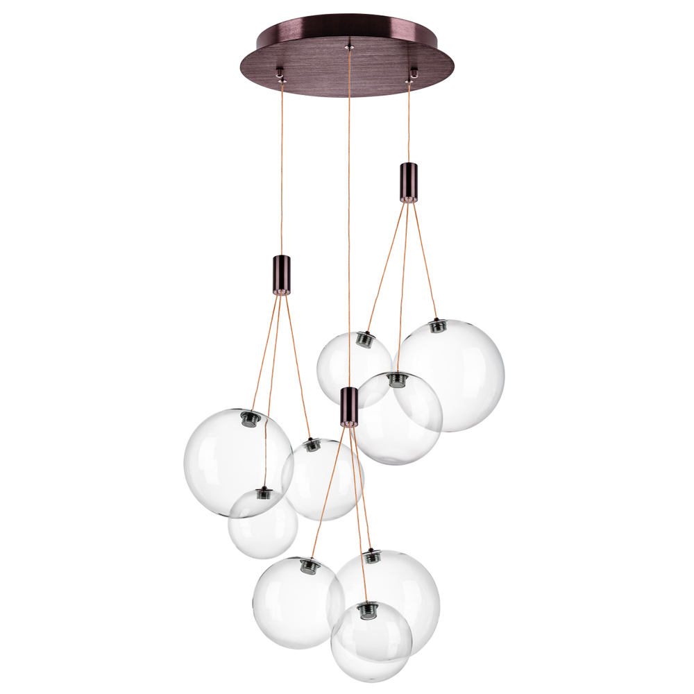 801090 Люстра SFERETTA LED 9х1,35W 600LM КОФЕЙНЫЙ/ПРОЗРАЧНЫЙ 3000K