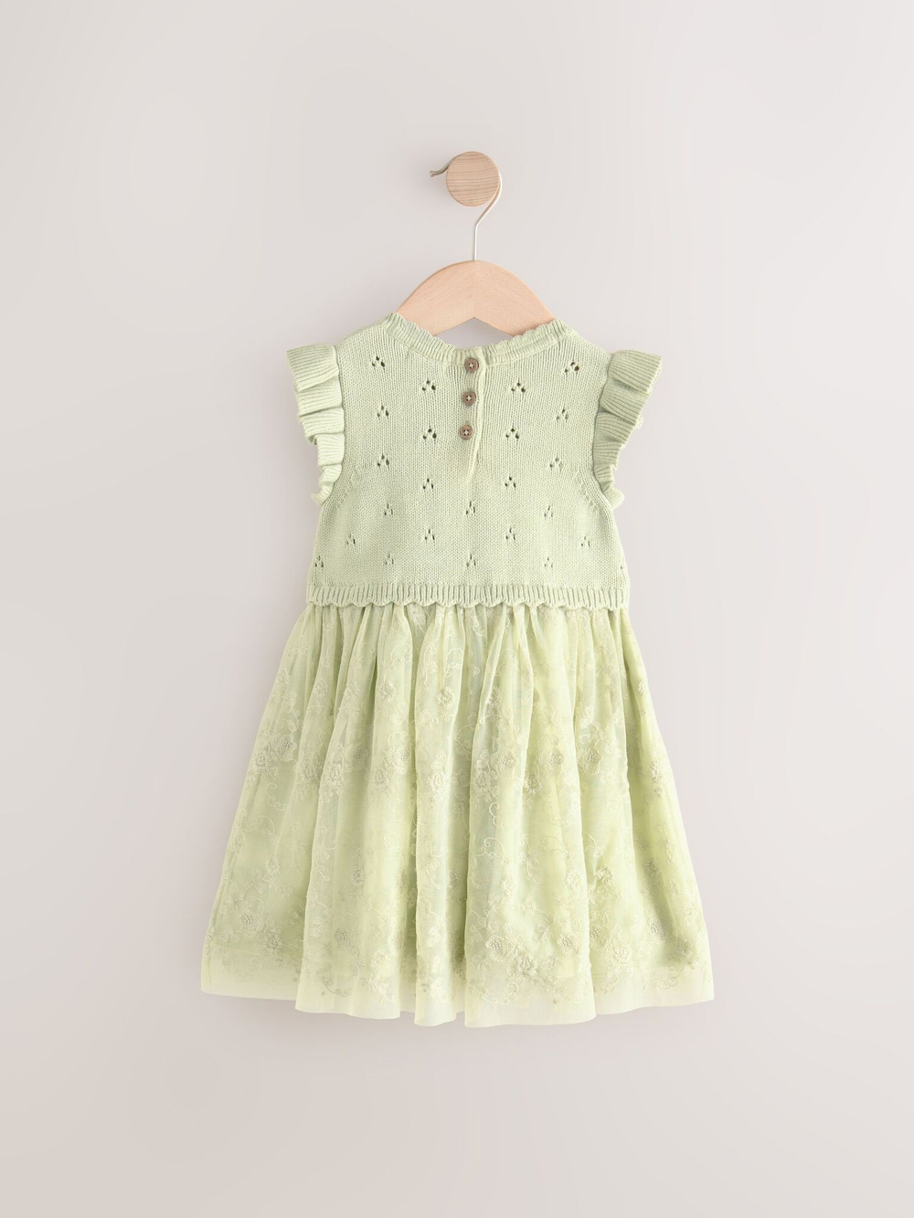 Платье с вышивкой для девочки Next E25-172, Салатовый