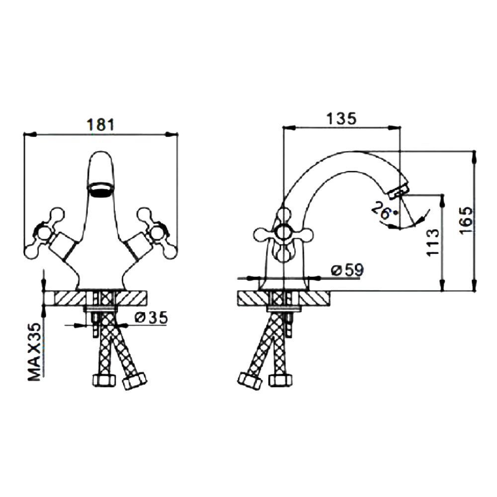 Смеситель для раковины, Frap, корот изл, с кран-буксой, хром, F1019