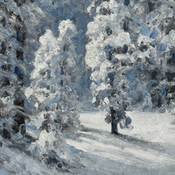 Пчёлин В. Н. (1869–1941) Зимний лес. Холст, масло. Россия, 1920–1930-е гг.