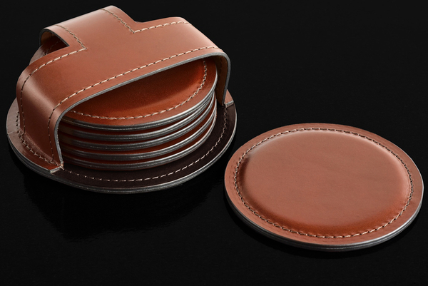 Костер PREMIUM из кожи Full Grain Toscana/Cuoietto шоколад