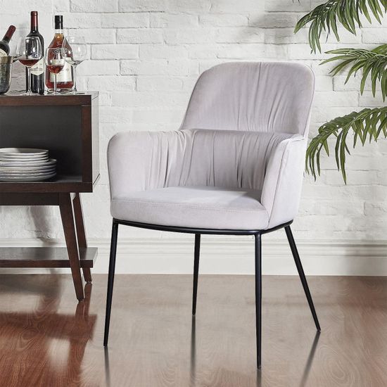 Стул с подлокотниками Barkley микровелюр цвет серый