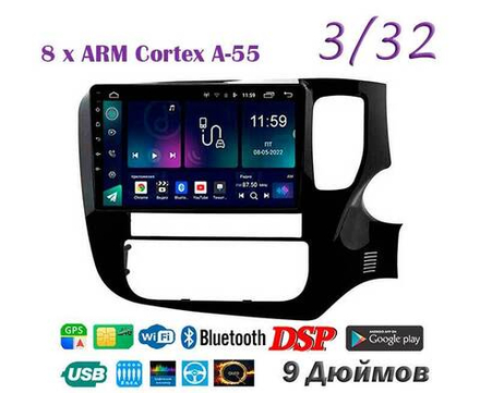 Topway TS18 3+32GB 8 ядер для Mitsubishi Outlander 2012-2018 (прав)