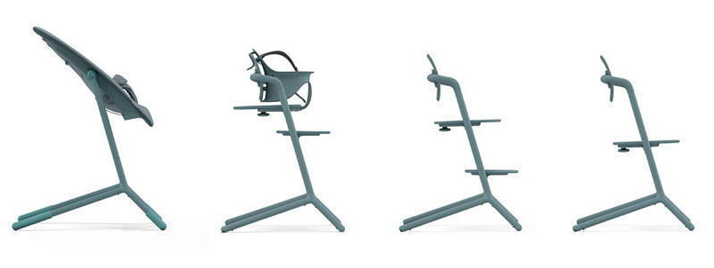 Стульчик для кормления Cybex Lemo 4 в 1 с мягкими чехлами Comfort Inlay Stone Blue/Stunning Black