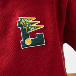 Мужская теннисная кофта Lacoste Men’s Crew Neck Pennants L Badge Wool And Cotton Sweater - red/beige