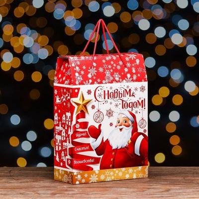 Новый год. Коробка подарочная складная Аврора 23 х 10 х 33 см.