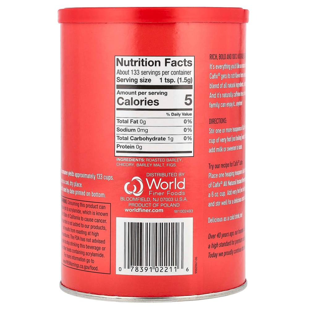 Cafix, растворимый зерновой напиток, без кофеина, 200 г (7,05 унции)