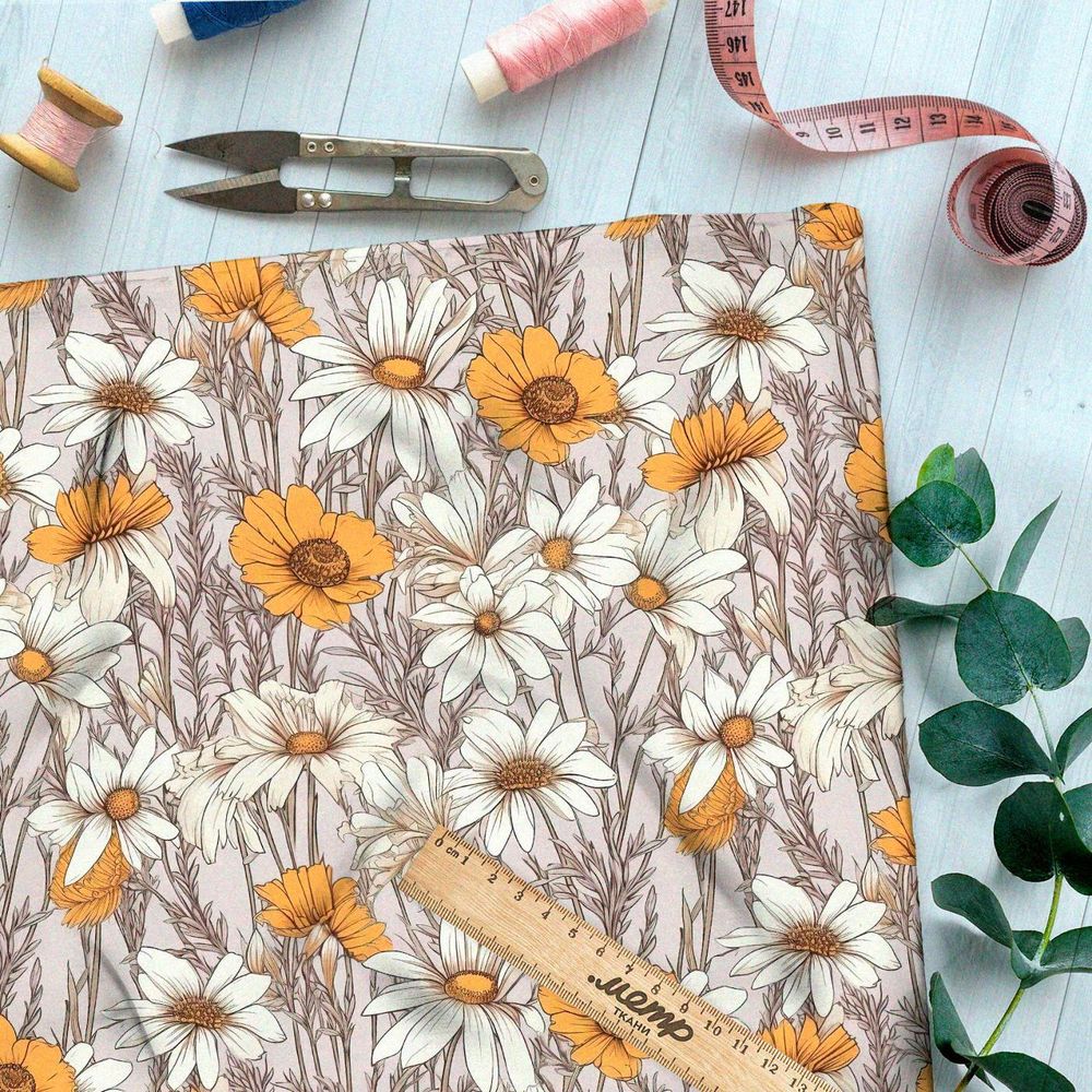 Ткань премиум дюспо спокойная флоральная мелодия