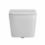 Унитаз подвесной Abber Rechteck AC1201-AC0105-AC0121MW белый, безободковый, с инсталляцией, с крышкой микролифт, с белой матовой кнопкой