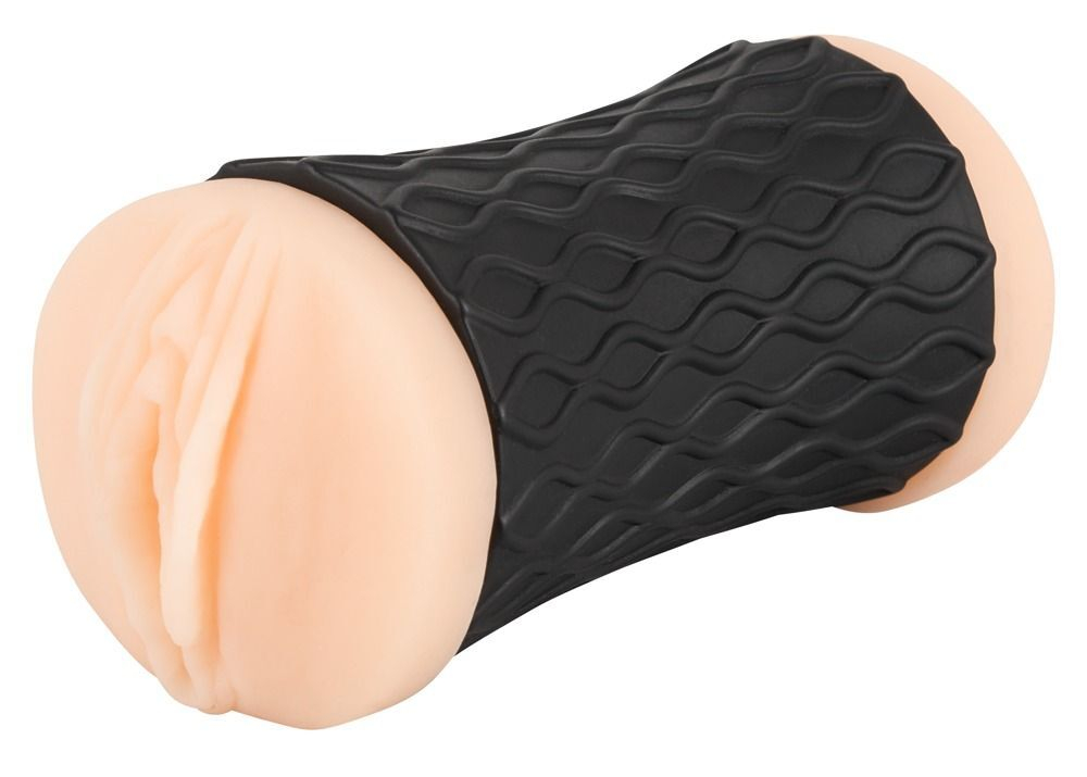 Двусторонний мастурбатор Nature Skin - вагина и анус (Цвет: телесный с черным)