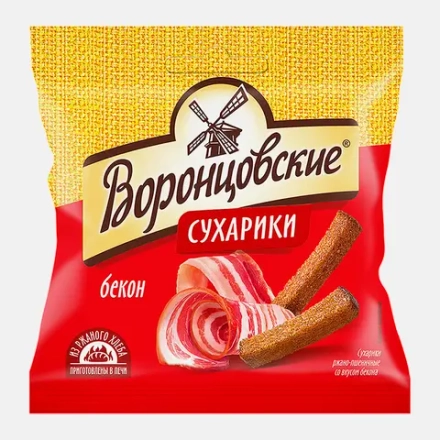 Сухарики Воронцовские ржано-пшеничные бекон 80г