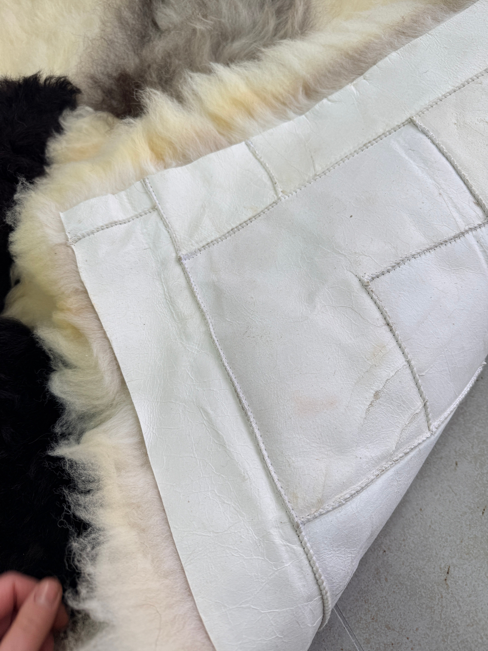 Ковер прямоугольный натуральный мех овчина