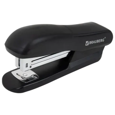 Степлер №24/6, 26/6 BRAUBERG "SX-39", до 25 листов, черный