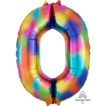 Шар фольгированный Цифра 0 88 см (Ассорти)